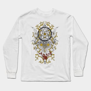 Triple Moon Goddess Knotwork Design Long Sleeve T-Shirt